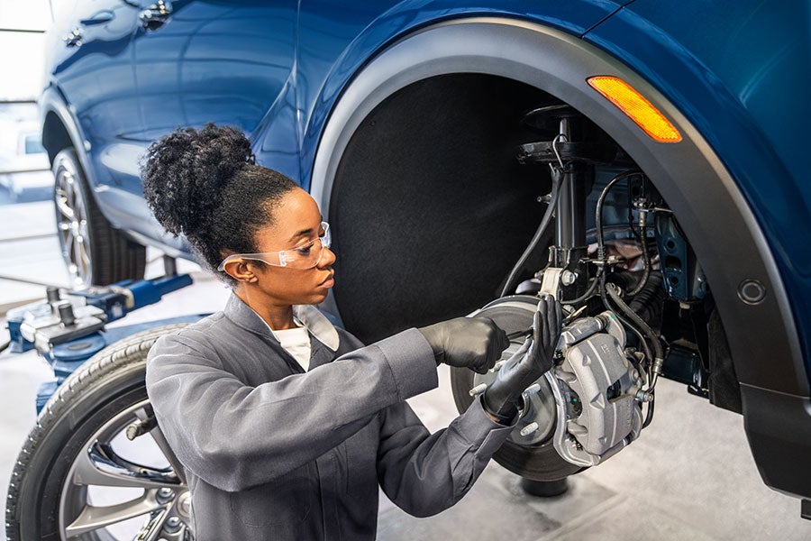 Chevrolet vehicle receiving routine maintenance