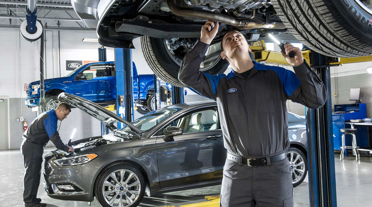 Ford vehicle receiving brake and tire service
