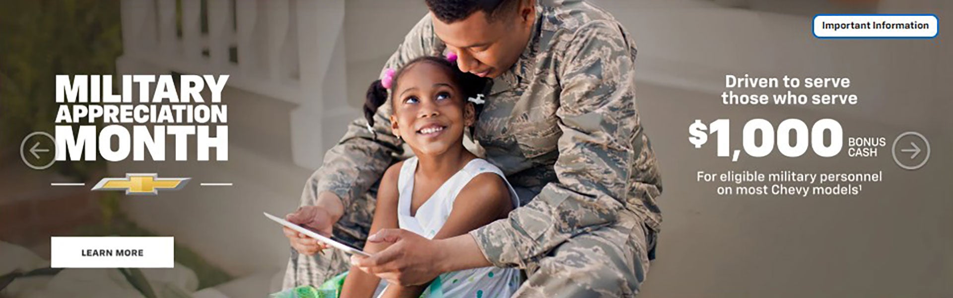 Chevy Military Appreciation. Driven to Serve Those Who Serve